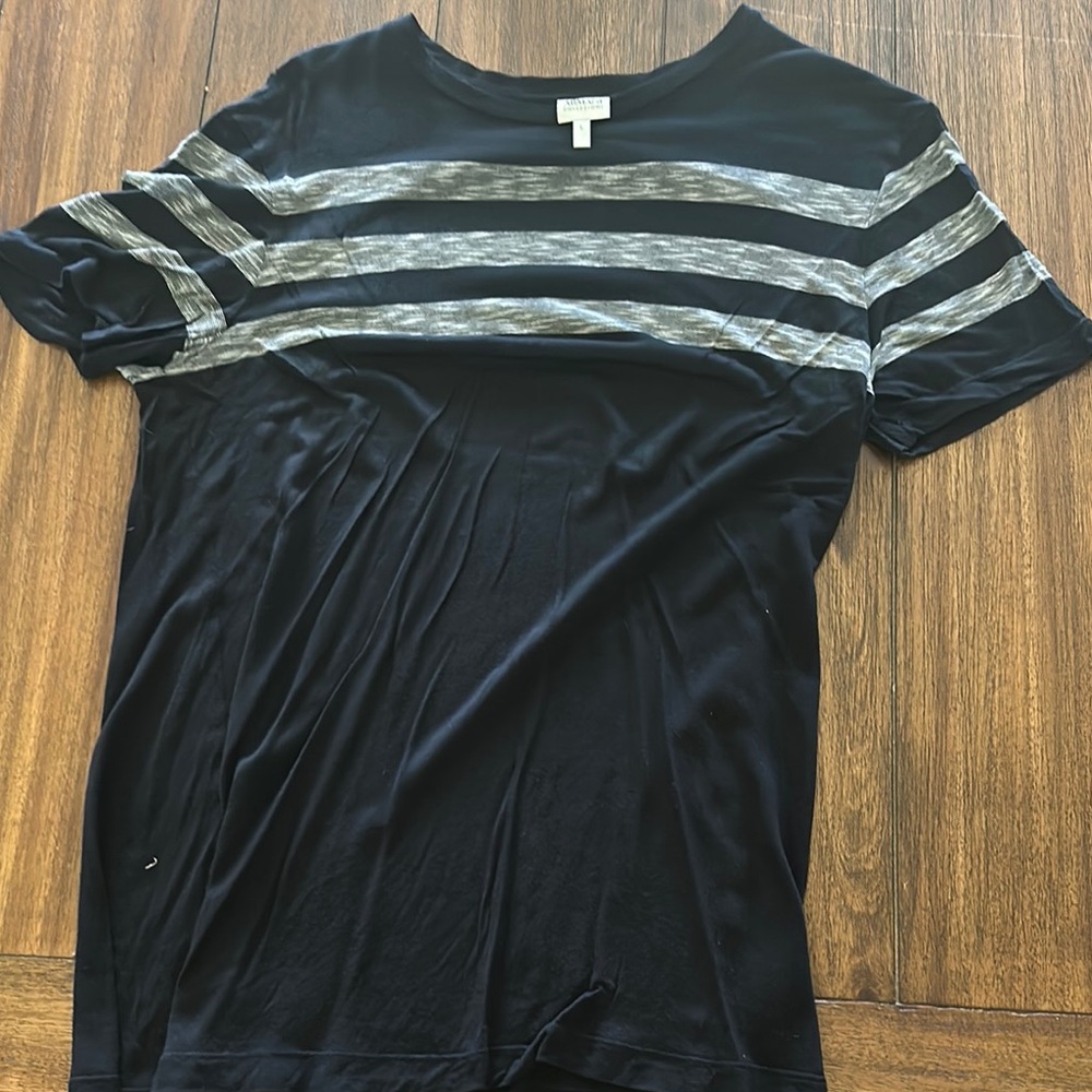Men's Black and Gray Striped Shirt